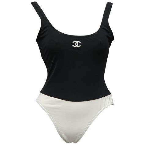 chanel wedding bathing suit|Chanel black and white swimsuit.